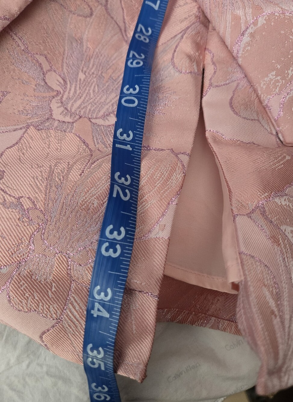 ASOS Pink Floral Jacquard Mini Dress with Statement Sleeves - Picture 5 of 6